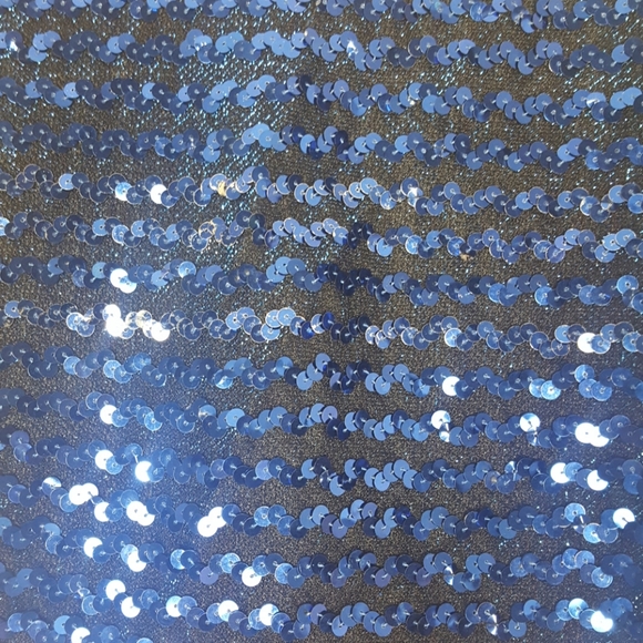 Rio Sequin Metallic Blouse Crop Top Blue S/M - Picture 4 of 4